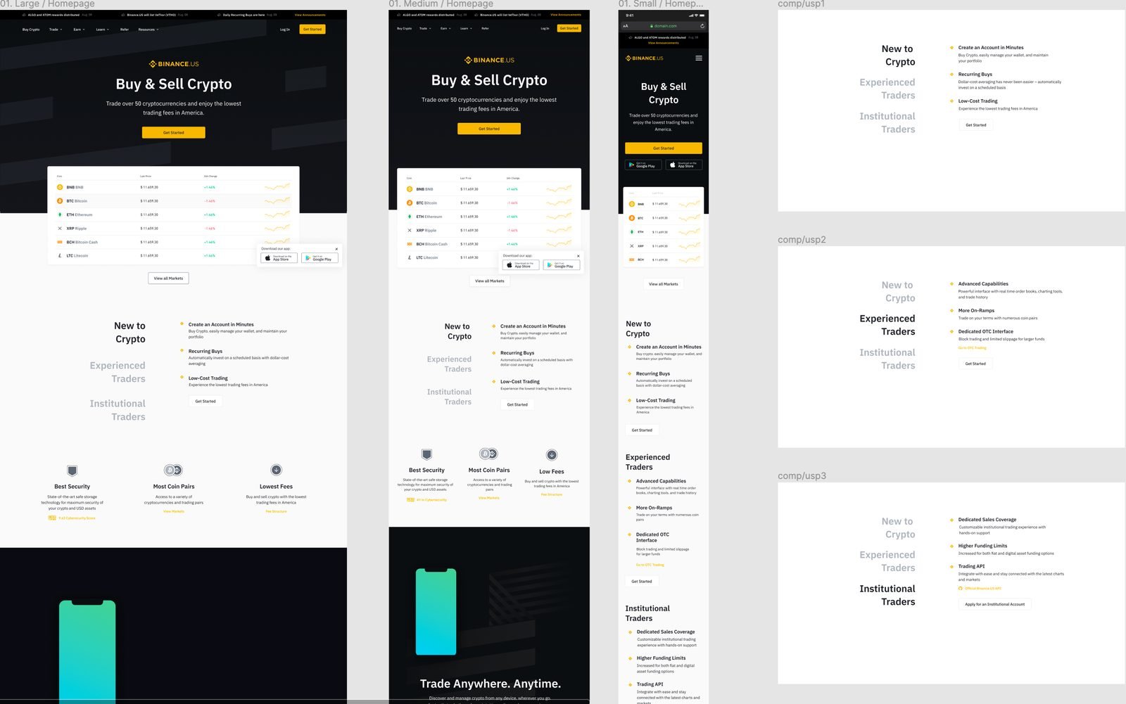 Home page design progress for the web.